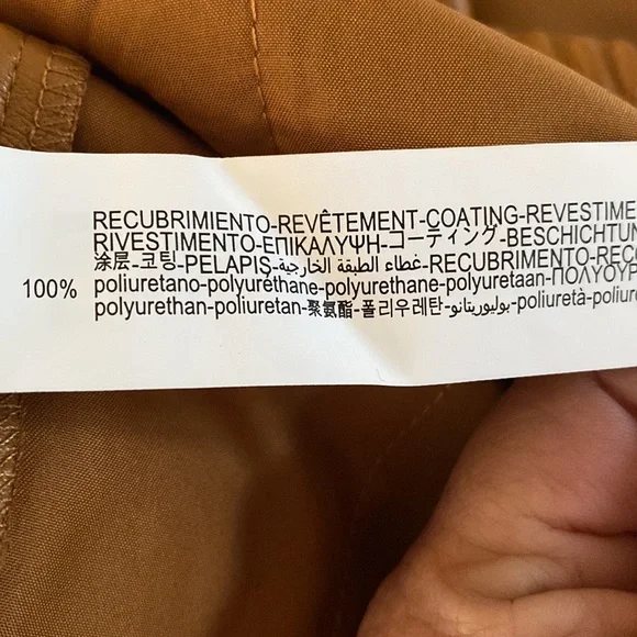 NWOT Zara fabulous faux leather camel color jogger trousers w/ great pockets - Picture 14 of 14